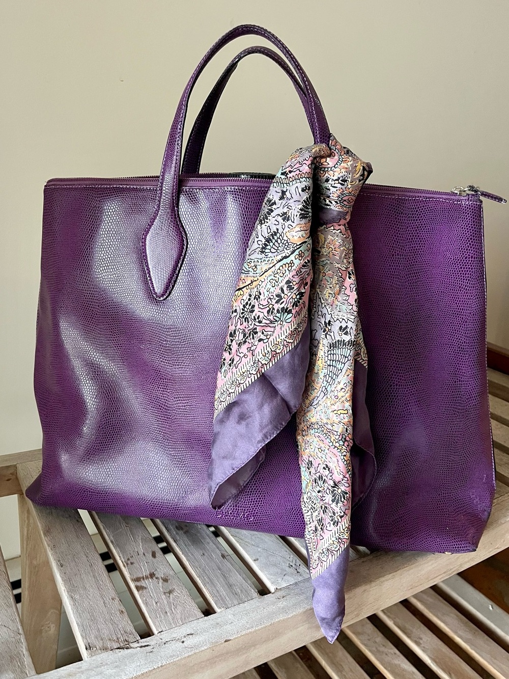 Liberty of London Vintage Silk Scarf Made in England Pastel Paisley Lavender